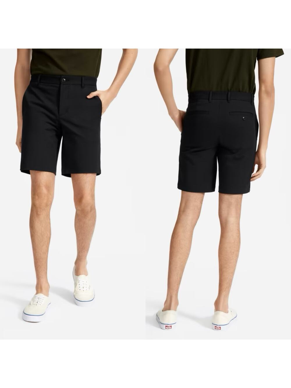 Everlane The 9" Slim Fit Performance Chino Short Black Men's Size 29 NWT Pockets